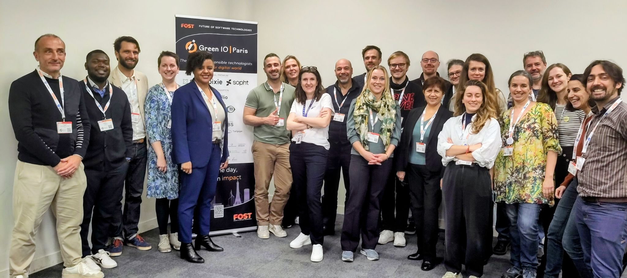 Group photo of association representatives at the Green IO Conference in Paris, 2025, showing collaboration and networking among participants